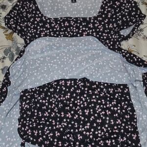 SHEIN Black and Pink Floral Mini Dress